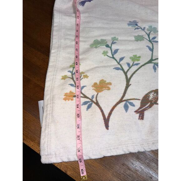 Cuddledown Hummingbird Throw Blanket Whimsical Jaquard Organic Cotton 59x50 - Picture 6 of 7